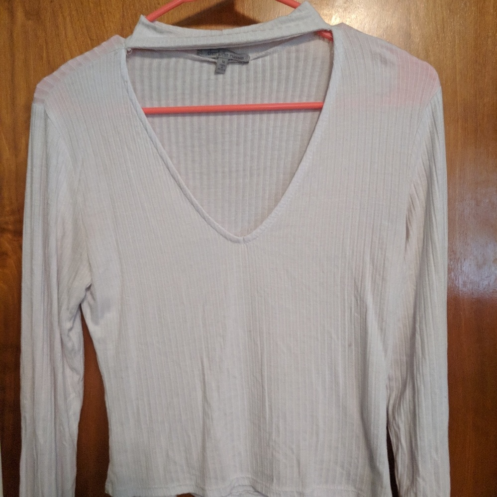 White choker shirt